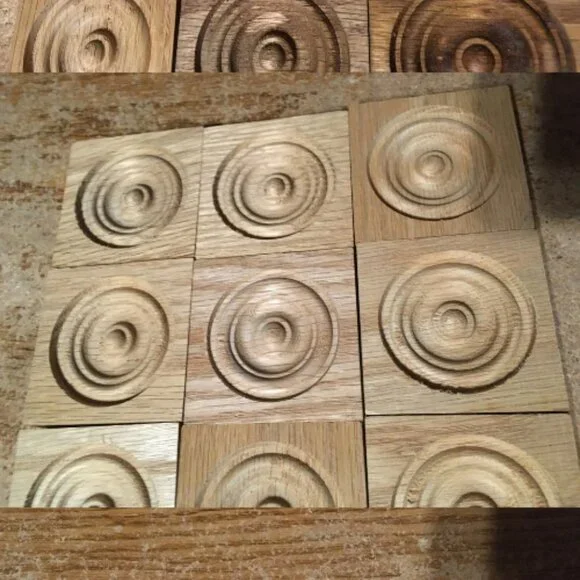 15X SOLID OAK CORNER ROSETTES E642COAK 2-1/2" X 2-1/2" X 1/2" - Picture 3 of 9